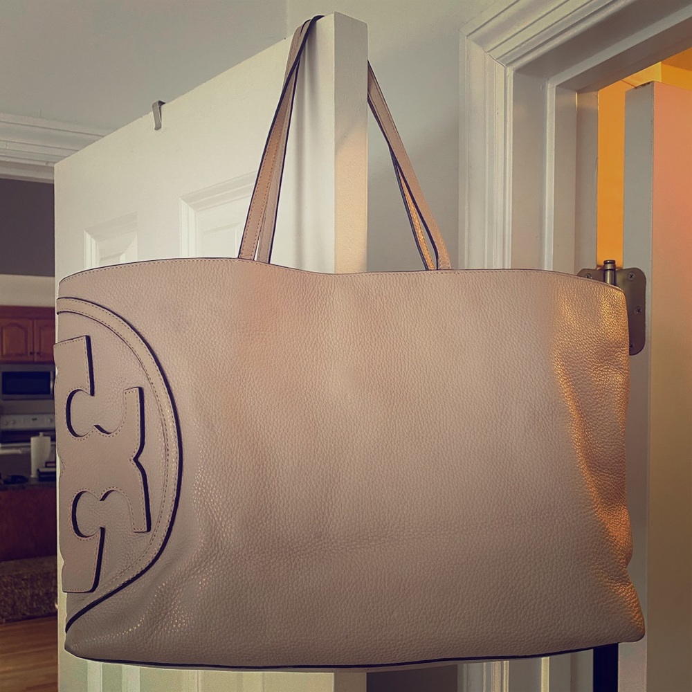 Tory Burch All T East West Light Pink Leather Tote